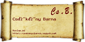 Csákány Barna névjegykártya